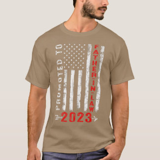 Camiseta Mens Patriótico Promovido Ao PadreInLaw 2023 USA A