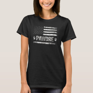 Camiseta Mens Pawdre Melhor Pai De Cachorro Nos Eua Bandeir