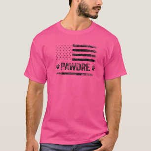 Camiseta Mens Pawdre Melhor Pai De Cachorro Nos Eua Bandeir