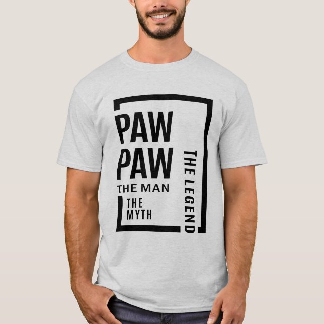 Camiseta Mens Pawpaw O Homem O Mito Que A Lenda Deu (Frente)