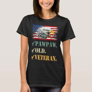 Camiseta Mens Pawpaw Old Veteran American Eagle Flag M Lega