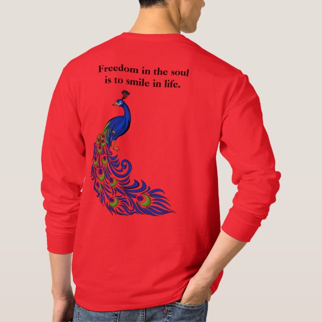 Camiseta Men's peacock print T-shirt (Verso)