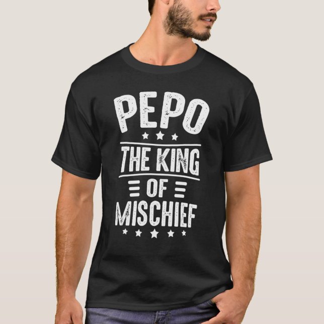 Camiseta Mens Pepo Para Homens Dia de os pais Cujo Rei De P (Frente)