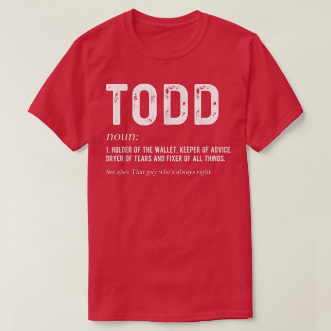Camiseta Mens Personalizados Todd Pai Noun  (Frente do Design)