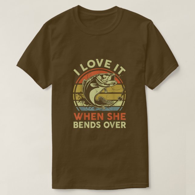 Camiseta Mens Pescando Para Eu Amo Quando Ela Se Torna Engr (Frente do Design)