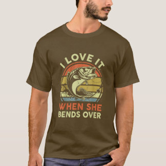 Camiseta Mens Pescando Para Eu Amo Quando Ela Se Torna Engr