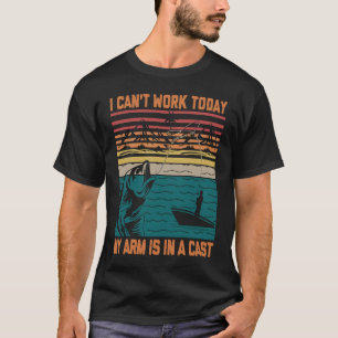 Camiseta Mens pescando que não posso trabalhar hoje, meu br