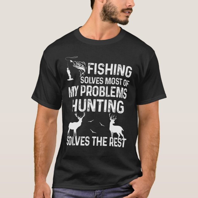 Camiseta Mens Pescar Resolve A Maioria Dos Meus Problemas C (Frente)