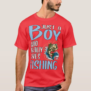 Camiseta Mens Pescarando Presente Apenas Um Menino Que Real
