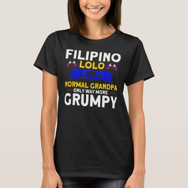 Camiseta Mens Philippine Flag Filipino Lolo Grandpa Pinoy F (Frente)