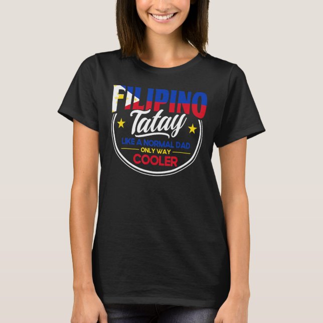 Camiseta Mens Philippine Flag Filipino Tatay Pai Pinoy Fili (Frente)