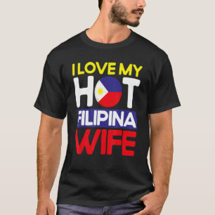 Camiseta Mens Philippine Flag Hot Filipina Wife Pinoy Filip