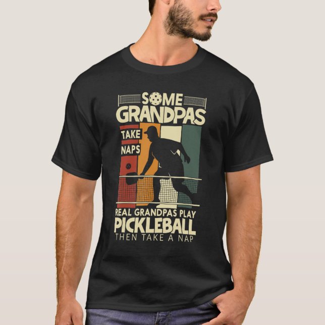 Camiseta Mens Pickleball Engraçado Vovô Oferece Um Vovô T (Frente)
