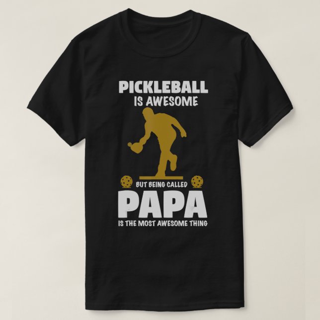 Camiseta Mens Pickleball para um orgulhoso avô chamado Pa (Frente do Design)