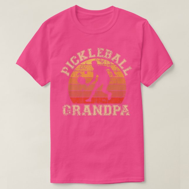Camiseta Mens Pickleball Vovô Encantado Com Amor Jogar Pick (Frente do Design)
