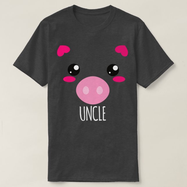 Camiseta Mens Pig Face Kawaii Halloween Costume For Uncle F (Frente do Design)