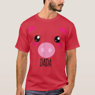 Camiseta Mens Pig Face Kawaii Halloween Costume Para Dada F