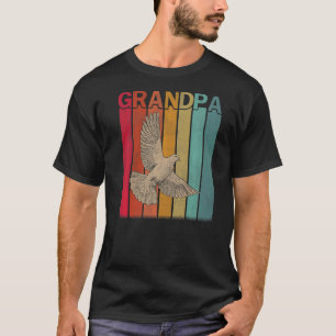 Camiseta Mens Pigeon Estilo Retro Vintage Avô Gráfico Fa