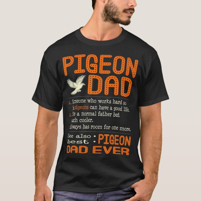 Camiseta Mens Pigeon Pai Como Pai Normal Muito Mais Frio (Frente)