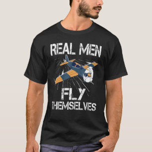 Camiseta Mens Pilot Real Men Voam A Si Próprios Capitão Avi