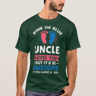 Camiseta Mens Pink ou Blue Tio Boy gender