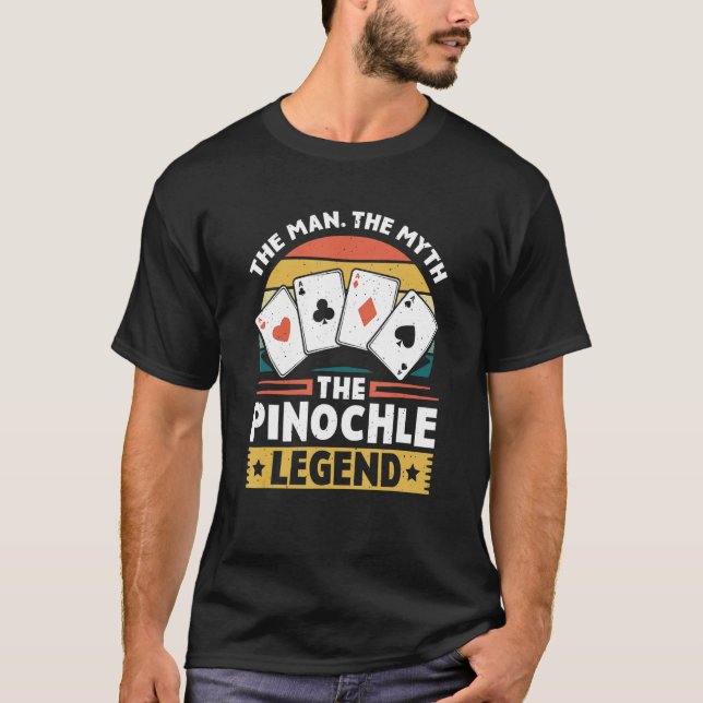 Camiseta Mens Pinochle Legend Card Game Pinochle Vintage (Frente)