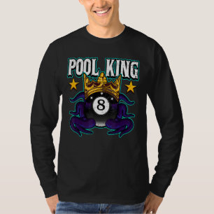 Camiseta Mens Piscina Rei Billiard Jogadores Snooker 8 Ball