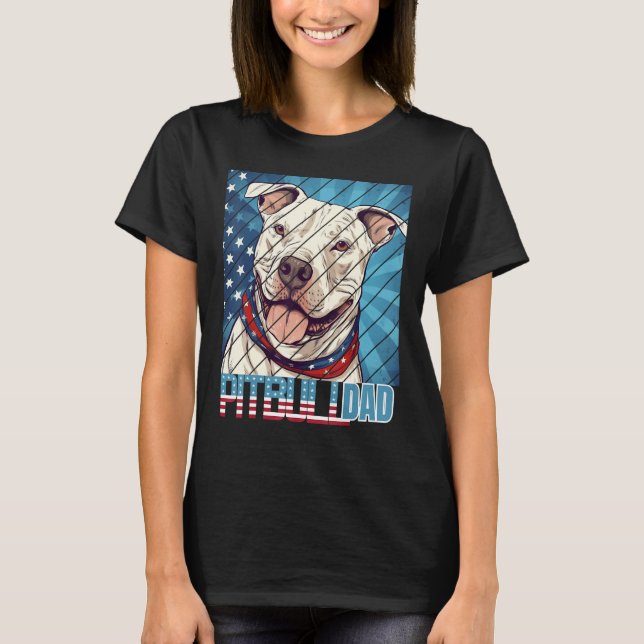 Camiseta Mens Pit bull pitbul Dad For Men (Frente)
