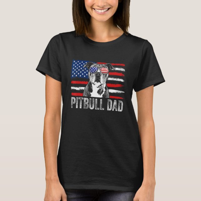 Camiseta Mens Pitbull Pai Mens Orgulhosos Pit Bull (Frente)