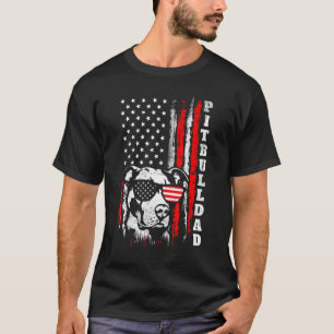 Camiseta Mens Pitbull Pai Pit Bull Cão 4 de julho América