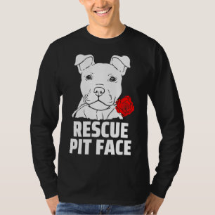 Camiseta Mens Pitbull Resgate Pit Face Engraçado Pitbull Do