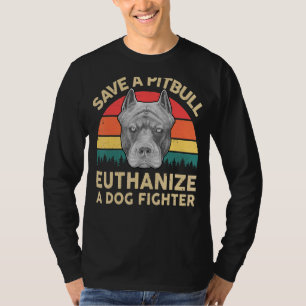 Camiseta Mens Pitbull Salve Um Pitbull Eutanásia Cachorra
