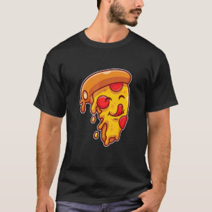 Camiseta Mens Pizza Adoram Pepperoni Coração Fatia Para Piz