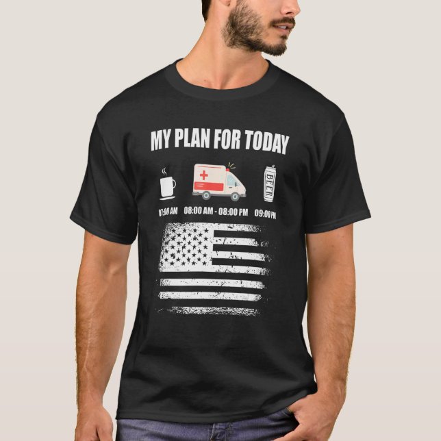 Camiseta Mens Plan For Today Paramedic American Flag USA EM (Frente)