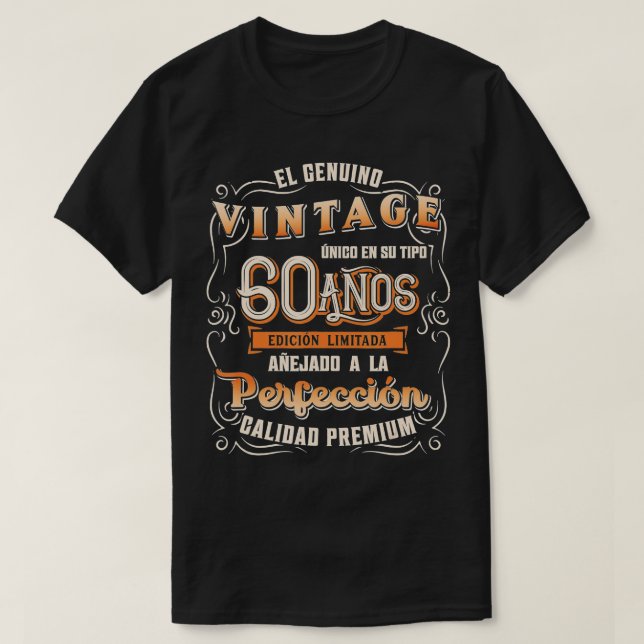 Camiseta Mens Playera Cumpleanos 60 60º presente de anivers (Frente do Design)