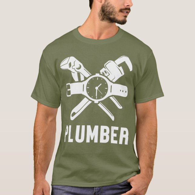 Camiseta Mens Plumber Tools Pipedad Pipe Journeyman (Frente)