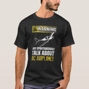 Camiseta Mens Podem Falar Espontaneamente Sobre Aviões Rc