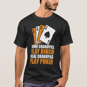 Camiseta Mens Poker Texas Holdem Real Grandpas Jogam Poker