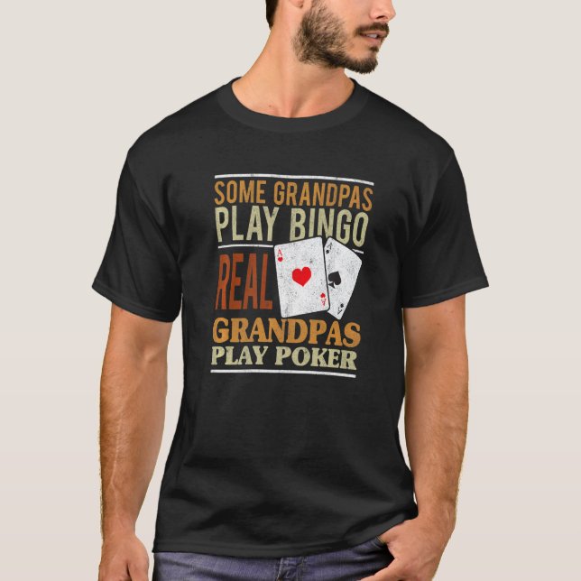 Camiseta Mens Poker Texas Holdem Real Grandpas Play Poker   (Frente)