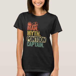 Camiseta Mens Pontoon Boat Capitão Pai Avô Mito Pon