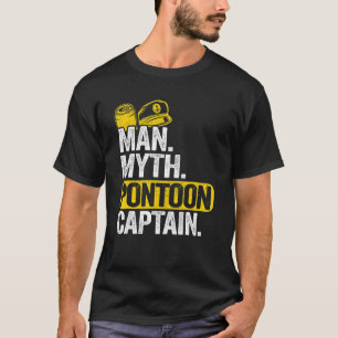 Camiseta Mens Pontoon Boat Capitão Pai Avô Mito Pon