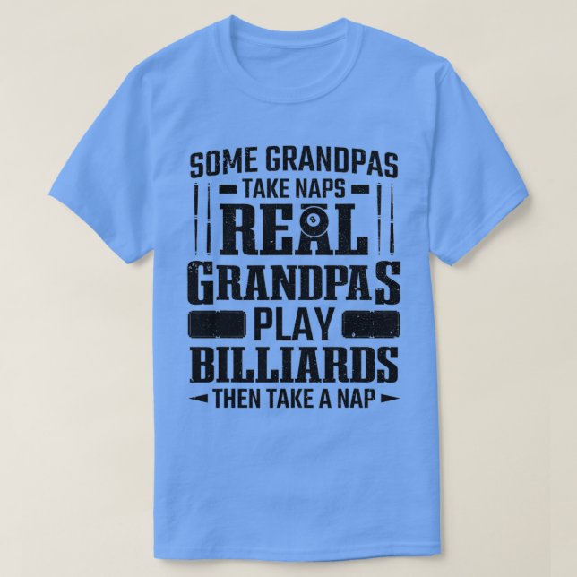 Camiseta Mens Pool Player Real Grandpas Play Billiards Seni (Frente do Design)