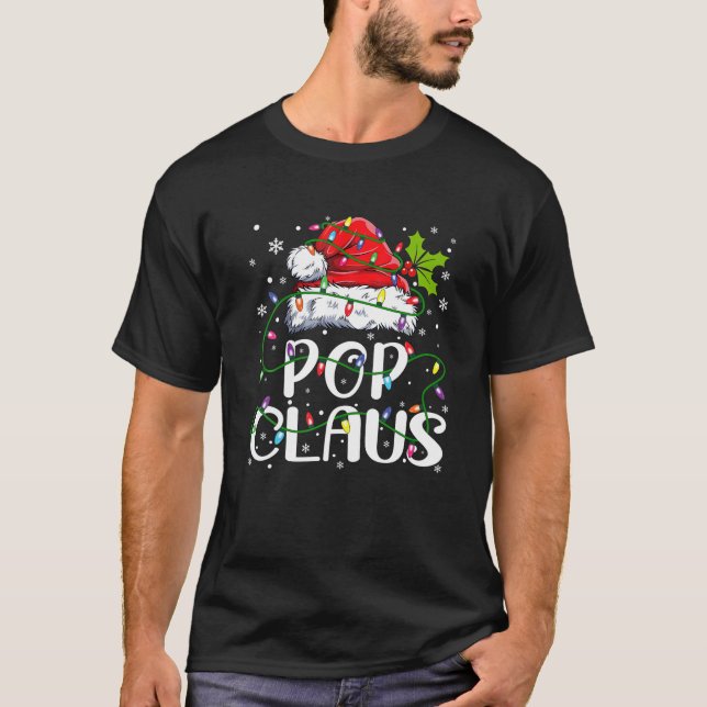 Camiseta Mens Pop Claus Natal Santa Hat Matando Família (Frente)