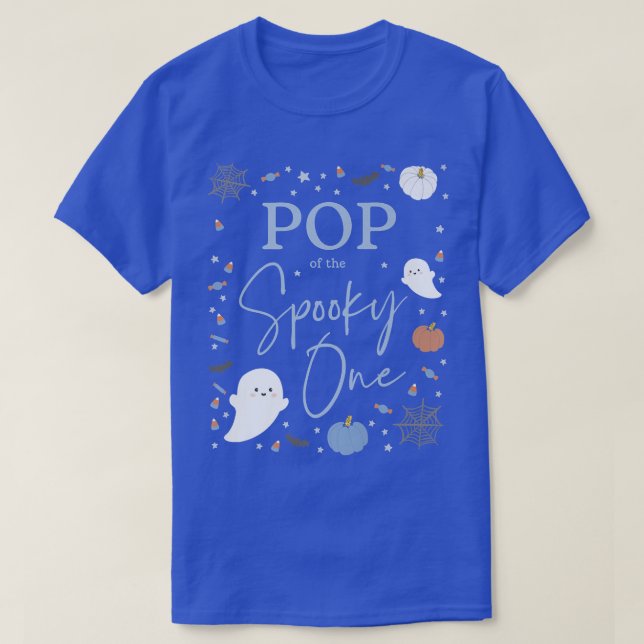 Camiseta Mens Pop do Spooky One First Birthday Blue Boy (Frente do Design)
