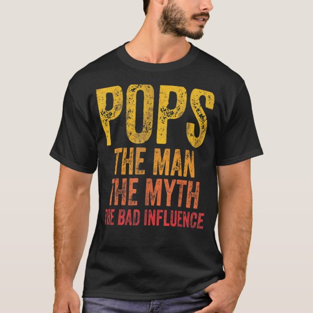 Camiseta Mens Pop O Homem O Mito A Má Influência Fath (Frente)