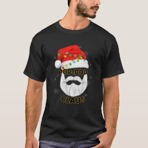 Camiseta Mens Pop-Pop Claus Santa Hat