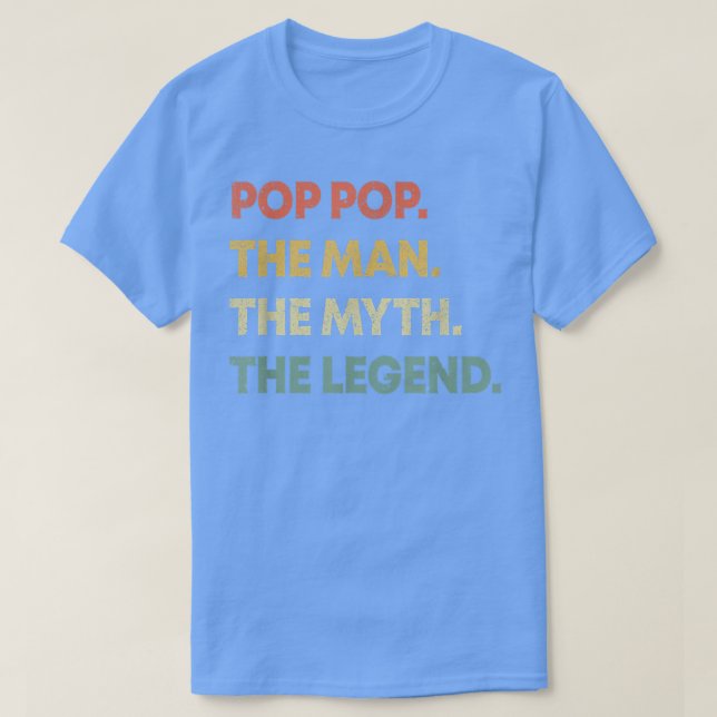 Camiseta Mens Pop Pop do Homem O Mito A Lenda do Pai  (Frente do Design)