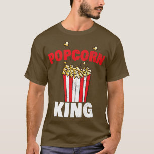 Camiseta Mens Popcorn King Cinema Lover Prêmio de Noite