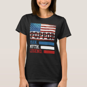 Camiseta Mens Poppop O Homem Mente Lenda A Bandeira America