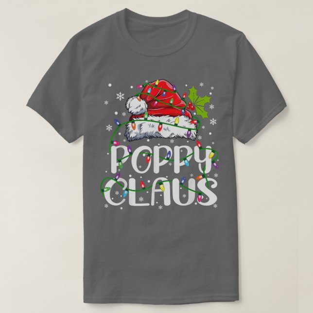 Camiseta Mens Poppy Claus Natal Luzes Pajama Família M (Frente do Design)